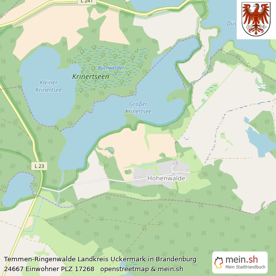 Temmen-Ringenwalde Dorf Lageplan